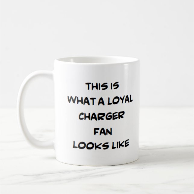 charger fan, loyal coffee mug (Left)