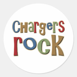 Chargers Rock Classic Round Sticker