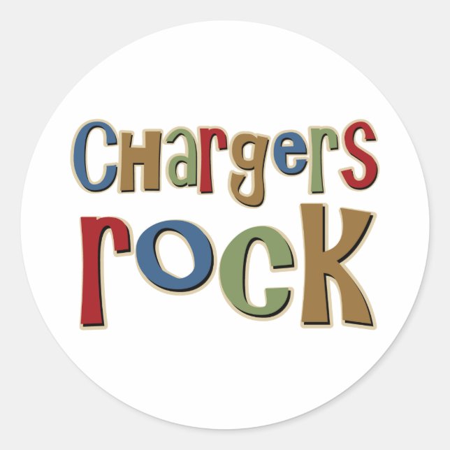 Chargers Rock Classic Round Sticker (Front)