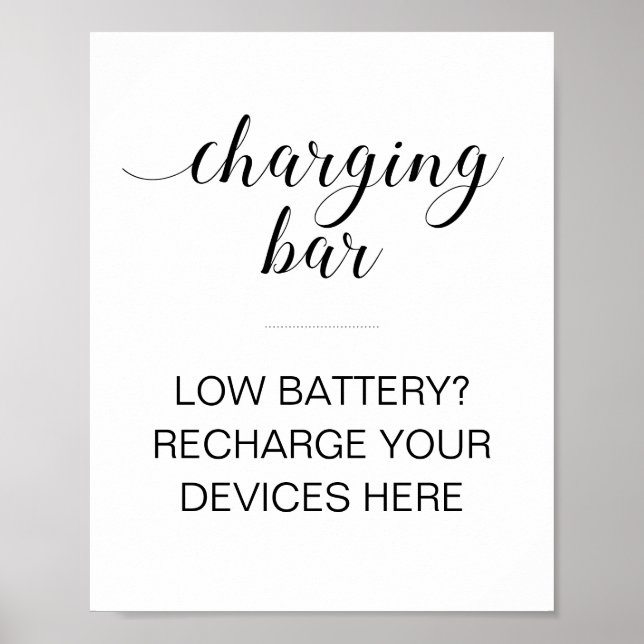 Charging Bar Charge Your Phone Wedding Sign (Front)