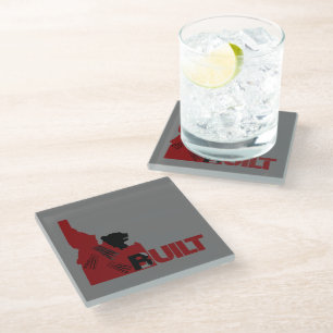 Charging Bear Glass Coaster