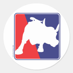 charging-bull classic round sticker