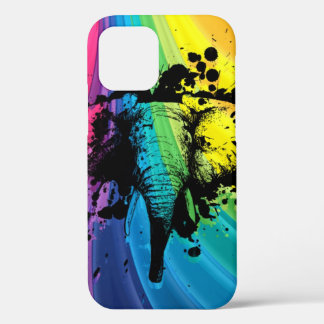 Charging Bull Elephant on Rainbow Case-Mate iPhone 12 Case