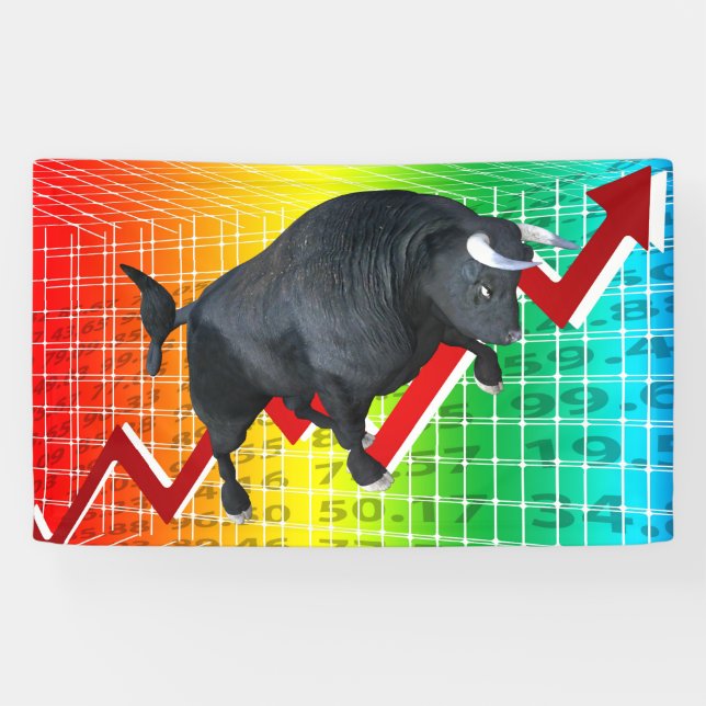Charging Bull Market Run Banner (Horizontal)