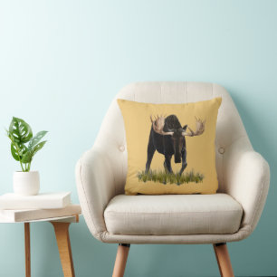 Charging Bull Moose Cushion