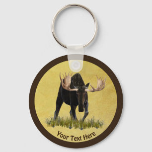 Charging Bull Moose Key Ring