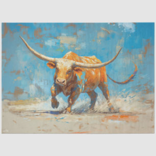 Charging Bull With Vibrant Colours Decoupage Tissue Paper