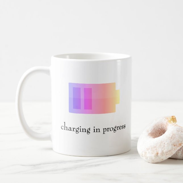 Charging in Progress Battery Purple/Pink - Mug (With Donut)