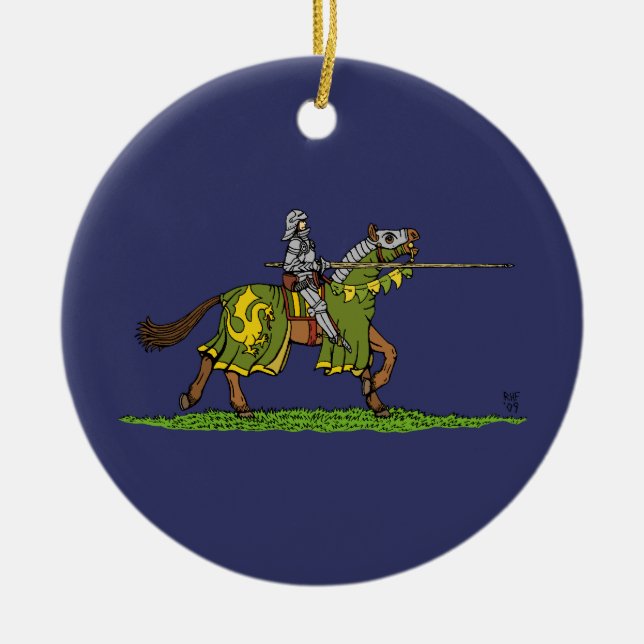 Charging Knight Ceramic Tree Decoration (Front)