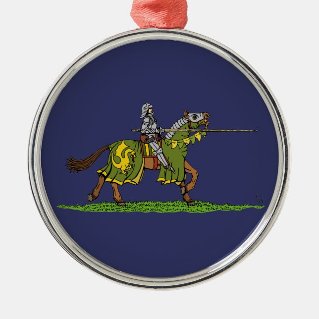 Charging Knight Metal Tree Decoration (Front)