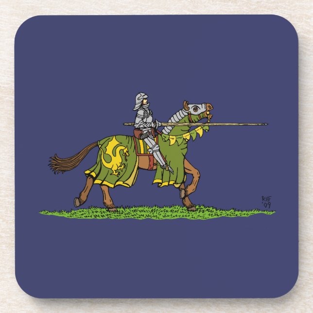 Charging Mediaeval Knight Coaster (Front)