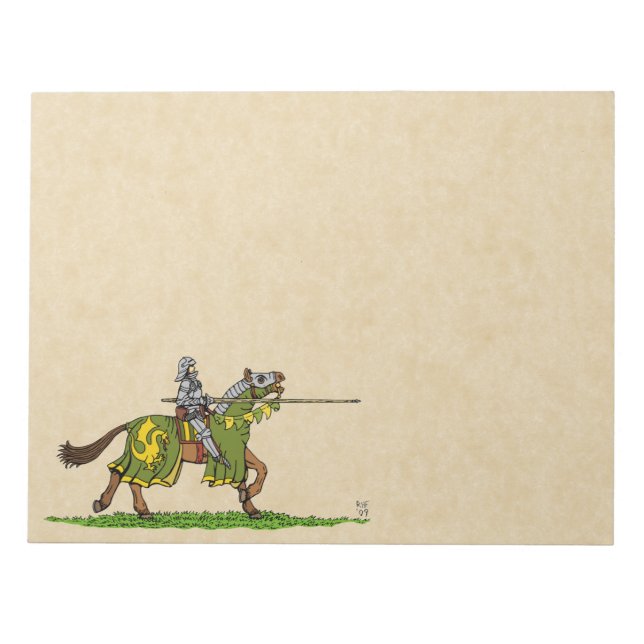 Charging Mediaeval Knight Notepad (Front)