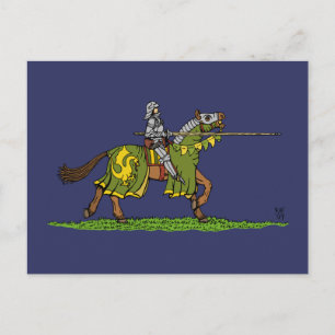 Charging Mediaeval Knight Postcard