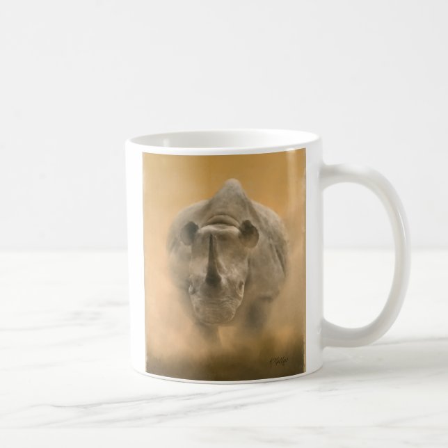 Charging Rhino – Pastels Coffee Mug (Right)
