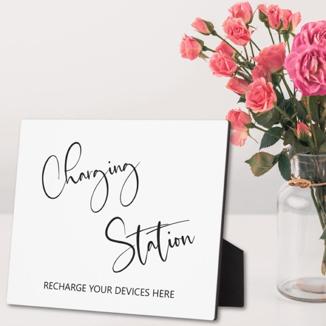 Charging station sign Tabletop Plaque with Easel (Creator Uploaded)