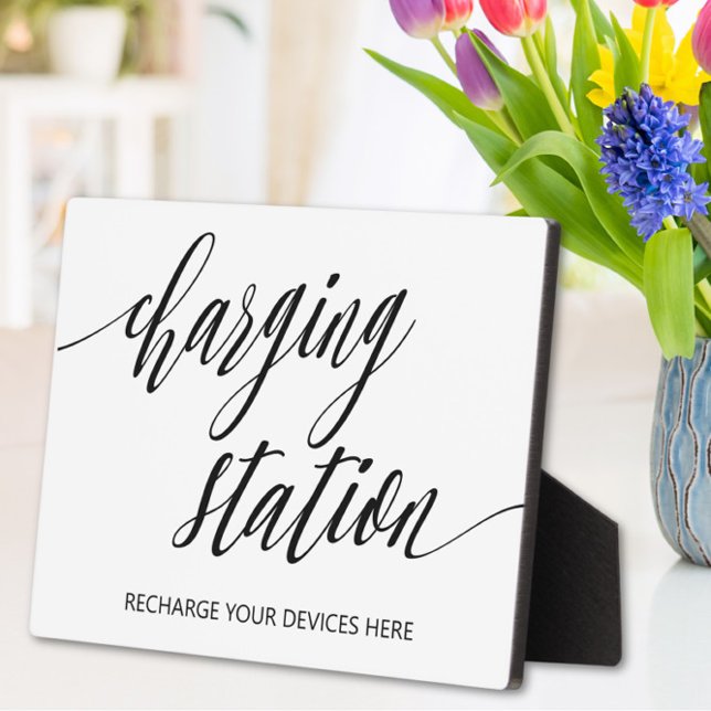 Charging station sign Tabletop Plaque with Easel (Creator Uploaded)