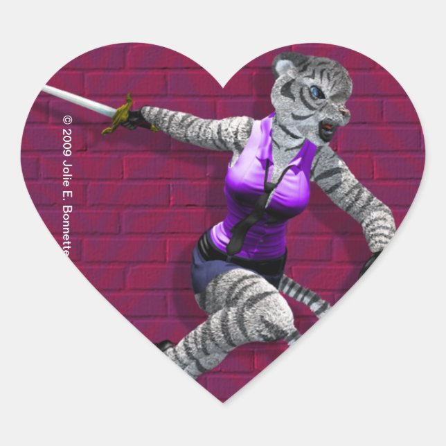 Charging Tigress Heart Sticker (Front)