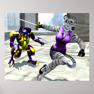 Charging Tigress Print