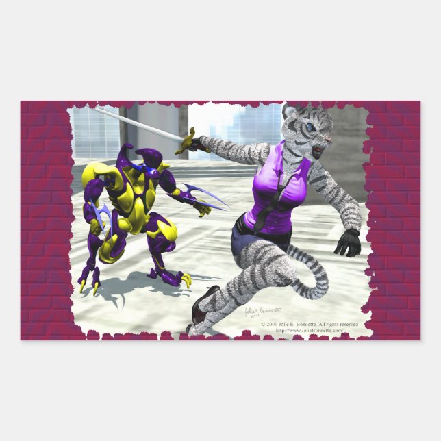 Charging Tigress Rectangle Sticker (Front)