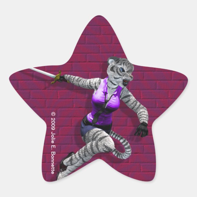 Charging Tigress Star Sticker (Front)