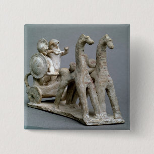 Chariot and horses, from the Tomb of Princess Nefe 15 Cm Square Badge