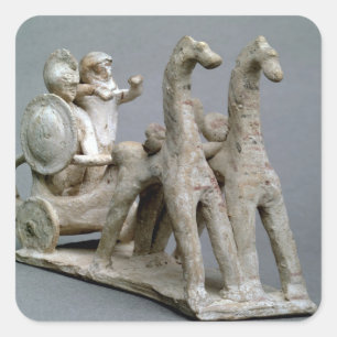 Chariot and horses, from the Tomb of Princess Nefe Square Sticker