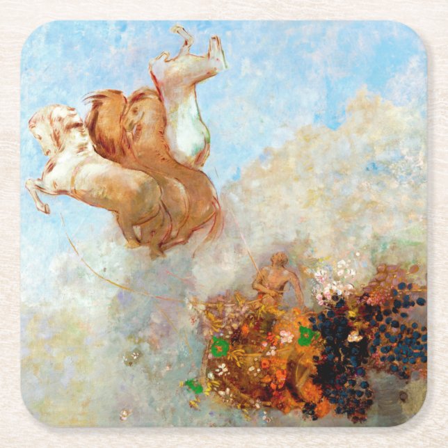 Chariot of Apollo, Redon Square Paper Coaster (Front)