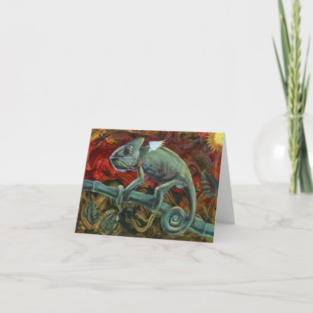 Charismatic Chameleon Greeting Card (Front)