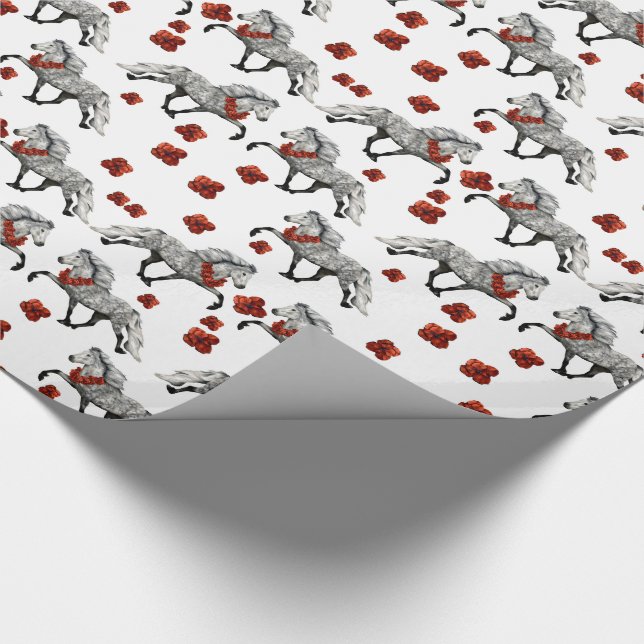 Charismatic Icelandic Horse for Christmas Wrapping Paper (Corner)