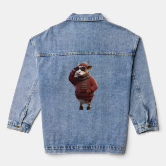 Charismatic Moroccan Rug Scarf Cow - Cool Winter Denim Jacket