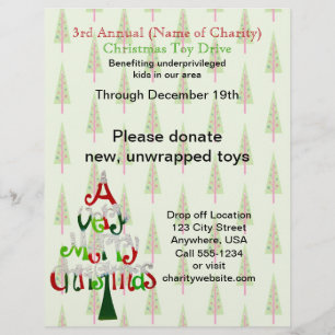 Charity Christmas Trees Annual Christmas Toy Drive Flyer