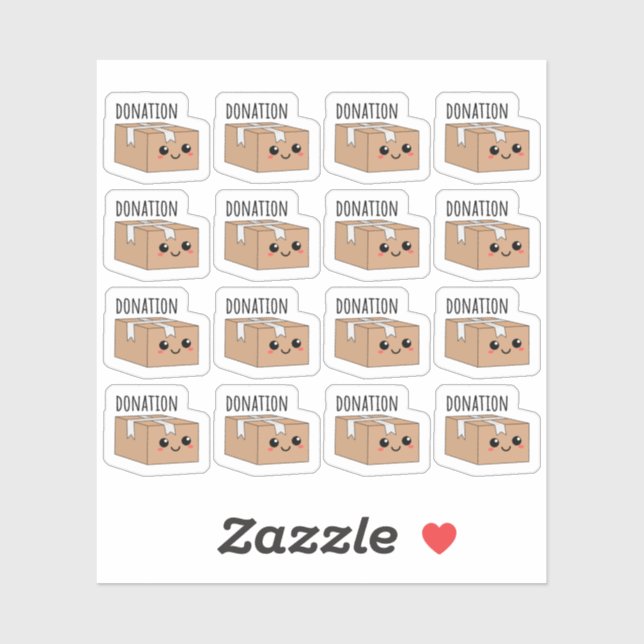 Charity Donate Box Cute Kawaii Cardboard Donation (Sheet)