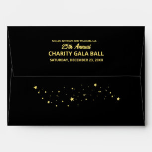 Charity Gala Ball Elegant Black Gold Custom Envelope