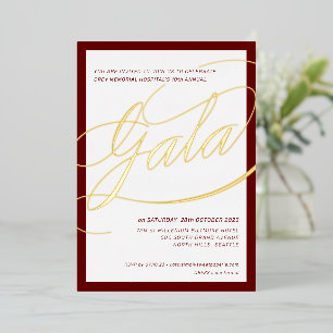 CHARITY GALA chic formal calligraphy maroon gold