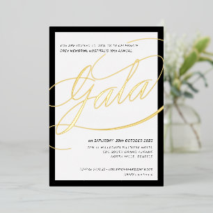 CHARITY GALA elegant formal calligraphy black gold