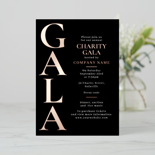 Charity Gala Template Fundraising Event Black (Standing Front)