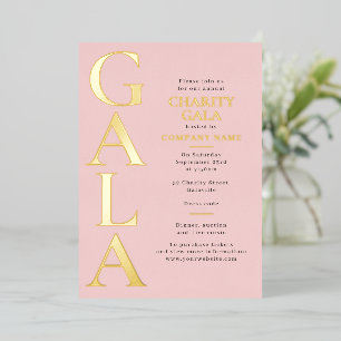 Charity Gala Template Fundraising Event Pink Gold