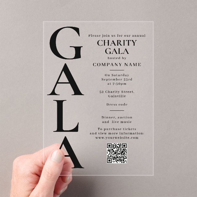 Charity Gala Template Fundraising Event QR Code (Insitu (Handheld))