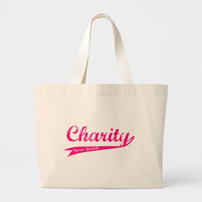 Charity Never Faileth LDS Relief Society Large Tote Bag (Front)
