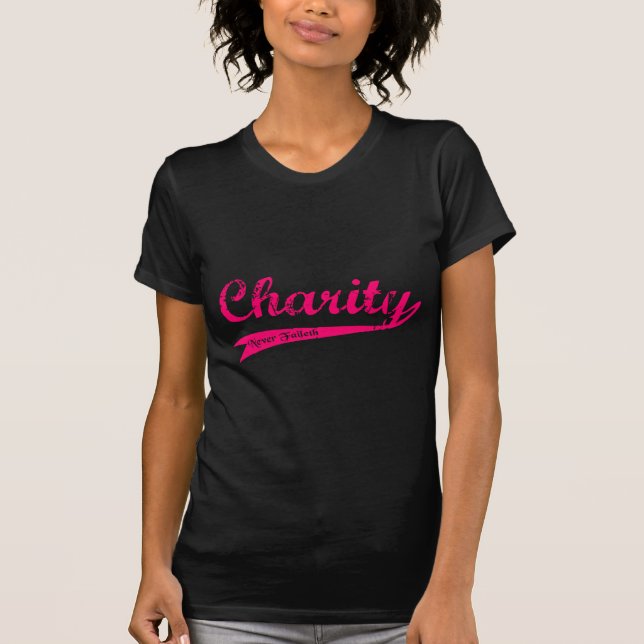Charity Never Faileth LDS Relief Society T-Shirt (Front)