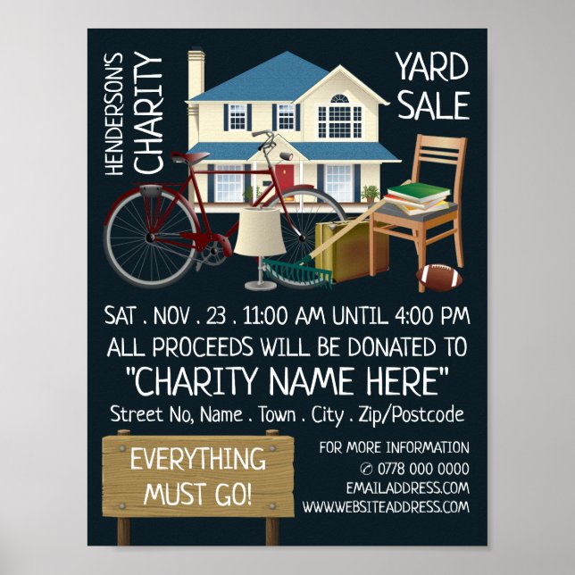 Charity Yard Sale Event Advertising Poster (Front)