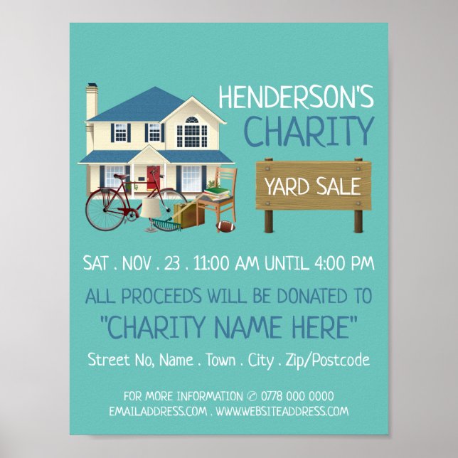 Charity Yard Sale Event Advertising Poster (Front)