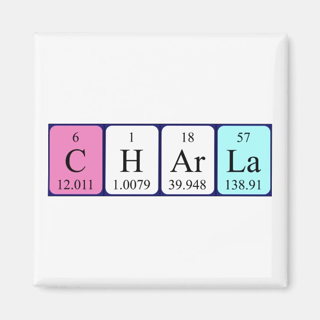 Charla periodic table name magnet (Front)