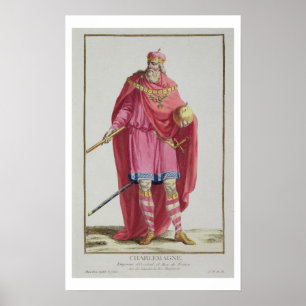 Charlemagne (742-814) from 'Receuil des Estampes, Poster