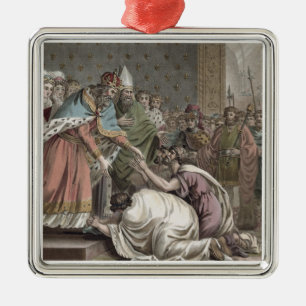 Charlemagne (742-814) Receives the Ambassadors fro Metal Tree Decoration