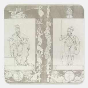 Charlemagne and Heymon, 1804-5 Square Sticker