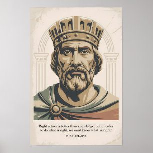 Charlemagne Quote Franks Illustration Vintage Poster