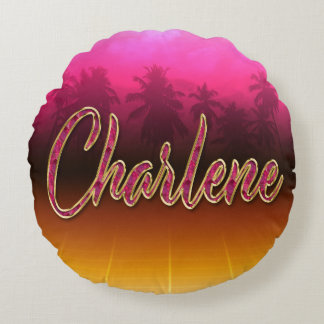 Charlene first name name golden pink pillow
