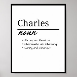 Charles, Boy Personalised Name Definition Poster