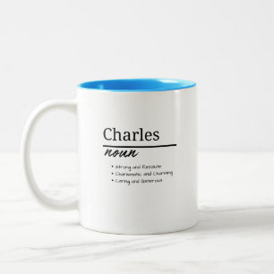 Charles, Boy Personalised Name Definition Two-Tone Coffee Mug